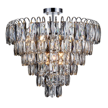 Polished Chrome and Crystal Pendant - Dual Mounting Options